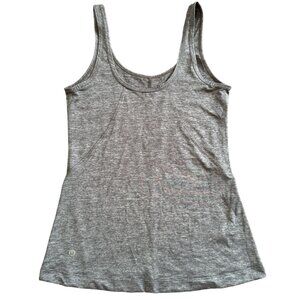 Lululemon Womens Tank Top Size 4 Silver Gray Sleeveless Scoop Neck Yoga‎ Active